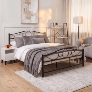 Mebel Elite Металеве ліжко Griffin 140x200, чорне, ME.GRIFFIN/140/CZ/LOZ - Home Club