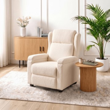Mebel Elite Раскладной кресло Spencer кремового цвета из ткани «букле», ME.SPENCER/KR/TB/FW - Home Club