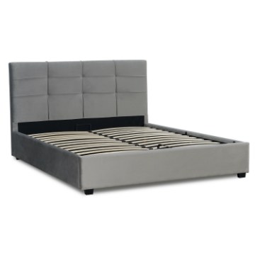 Mebel Elite Ліжко 120x200 Tinga, велюрове, темно-сіре, ME.TINGA/120/CP/V/LOZZPOJ - Home Club