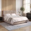 Mebel Elite Ліжко 140x200 Mari, велюрове, кремове, ME.MARI/140/KR/V/LOZZPOJ - Home Club, зображення 2