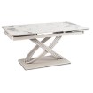 Mebel Elite Стіл Ibiza, керамічний, розкладний, 160–240 см, білий мармур/кашмір, ME.IBIZA/B/KASZ/S160-240 - Home Club