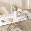 Mebel Elite Стіл Ibiza, керамічний, розкладний, 160–240 см, білий мармур/кашмір, ME.IBIZA/B/KASZ/S160-240 - Home Club, зображення 4