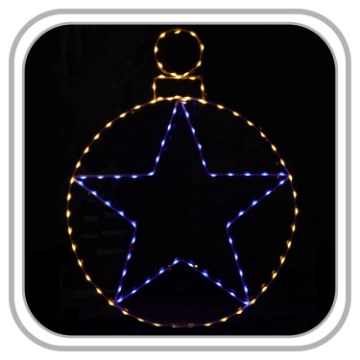 Chomik Ялинкова куля із зіркою Led, 40 × 52 см, 107 л, теплий білий + холодний білий, для внутрішнього/зовнішнього використання, LED6793 - Home Club