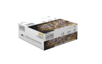 Chomik Світлодіодні лампи Cluster 720L, теплий білий + холодний білий, ефект водоспаду, довжина 3 + 6 м, для внутрішнього та зовнішнього використання, LED6816 - Home Club