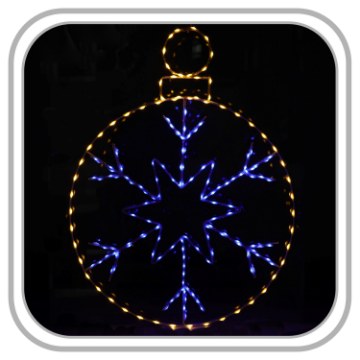 Chomik Ялинкова куля зі сніжинкою Led, 40 × 52 см, 188L, теплий білий + холодний білий, внутрішнє/зовнішнє освітлення, LED6786 - Home Club