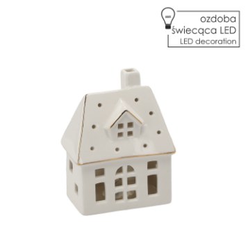Chomik Фигурка Рождественская - Керамический Домик 10 X 6,2 X 13 См Led, GOT1223 - Home Club