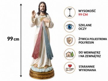 Chomik Фигура Милосердного Иисуса 99 См Стеклянные Глаза, RAI4534 - Home Club