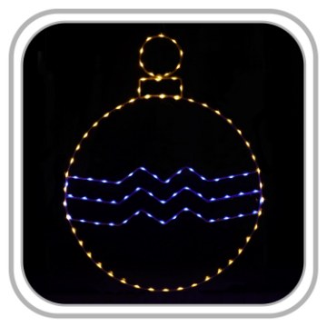 Chomik Ялинкова куля з візерунком «Хвилі» Led, 40 × 52 см, 107 л, теплий білий + холодний білий, для внутрішнього/зовнішнього використання, LED6809 - Home Club
