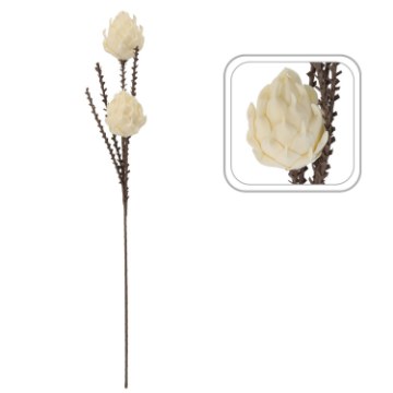 Garden Line Декоративный цветок — артишок, 2 цветка, 98 см, белый, TER3181 - Home Club