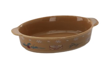 Chomik Фарфоровая тарелка с ручками, 950 мл, «Winter Coffee», LIL8825 - Home Club