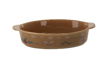 Chomik Фарфоровая тарелка с ручками, 950 мл, «Winter Coffee», LIL8825 - Home Club