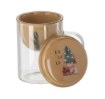 Chomik Скляна чашка з заварником і порцеляновою кришкою, 420 мл, «Winter Coffee», LIL6845 - Home Club, Зображення 8