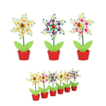 Garden Line Ветряная мельница с божьей коровкой, 9 x 15 см, набор из 3 цветов, AKI0384 - Home Club