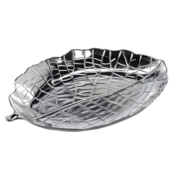 Chomik Декоративный Поднос 39 x 27 x 4,5 См С Серебряным Листочком, VEN7809 - Home Club