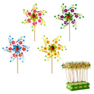 Garden Line Ветряная мельница с божьей коровкой, 9 x 27,5 см, набор из 4 цветов, AKI0537 - Home Club