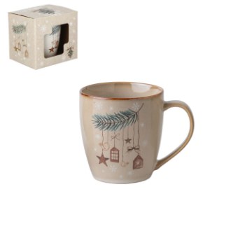 Chomik Фарфоровая чашка объёмом 480 мл с разнообразными узорами «Winter Coffee», LIL6906 - Home Club