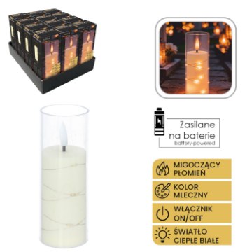 Chomik Свічка Led 5,5 × 15 См, Молочного Кольору, LED9848 - Home Club