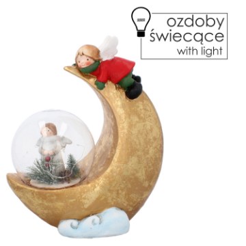 Chomik Фигурка Bożonar. — Луна С Ангелочком И Светодиодной Шариком, 29,5 x 17,5 x 34,5 см, GOT5173 - Home Club