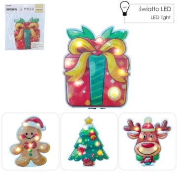 Chomik Святкова Гельова Наклейка Led - Тепло-Білий Мікс Взорів, LED1728 - Home Club