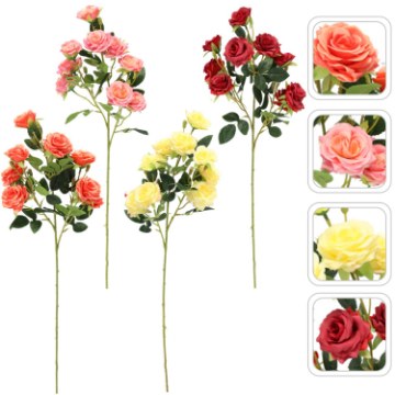 Chomik Штучна гілочка — букет із 9 троянд, 65 см, різнокольоровий, HID3970 - Home Club