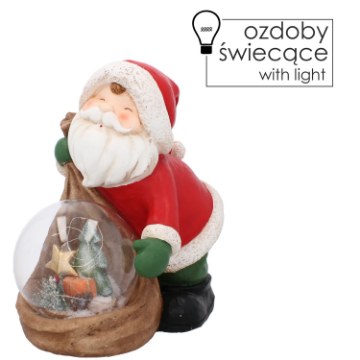 Chomik Фигурка Святого Миколая С Шаром Led 32 x 21 x 34 см, GOT5128 - Home Club
