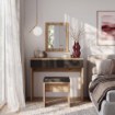 Forte Туалетный столик в стиле лофт 100 см с зеркалом и сиденьем Dalate, DQLT321ST-M368A - Home Club