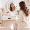 BackHome Living Косметический Туалетный Столик Белый С Зеркалом 100 x 40 x 139 См, PHO1602 - Home Club, изображение 5
