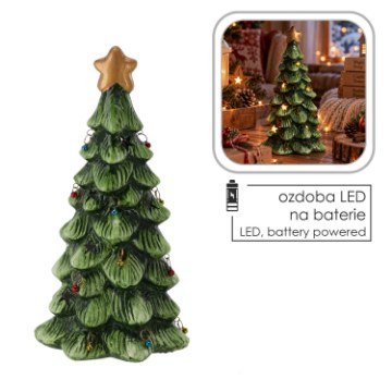 Chomik Фігурка «Божонар» — Ялинка З Світловими Кульками Led, 14,5 × 12,5 × 28,5 см, GOT4391 - Home Club