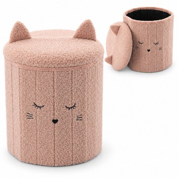 Chomik Складная табуретка с ящиком для хранения 28 x 28 x 34 см, розовая, PHO4236 - Home Club