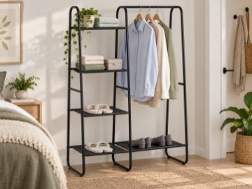BackHome Living Стояча Вішалка З 4 Полицями 100 × 40 × 150 См, LOF3158 - Home Club