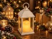 Chomik Ліхтарік З Свічкою Led 10,5 x 10,5 x 20,5 См, Білий, LED9879 - Home Club, Зображення 2
