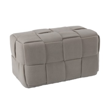 Chomik Прямокутна Плетена Пуфа 60 x 32 x 32 См Світло-Сіра, PHO5901 - Home Club