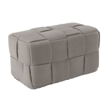 Chomik Прямокутна Плетена Пуфа 60 x 32 x 32 См Світло-Сіра, PHO5901 - Home Club