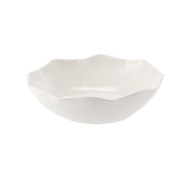 BackHome Living Кругла Фарфорова Салатниця 25,5 × 25,5 × 7,5 См З Хвилястим Краєм, CAI0996 - Home Club