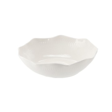 BackHome Living Кругла Фарфорова Салатниця 25,5 × 25,5 × 7,5 См З Хвилястим Краєм, CAI0996 - Home Club