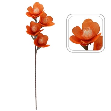 Garden Line Декоративный цветок — Магнолия, 4 цветка, 93 см, оранжевая, TER3105 - Home Club
