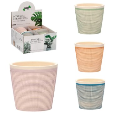 Garden Line Керамический кашпо для цветочного горшка 13,3 x 13,3 x 12,8 см, различные дизайны, RUN0308 - Home Club