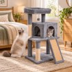 Chomik Когтеточка для кошки с домиком, 45 × 35 × 90 см, серая, PET8672 - Home Club, изображение 7
