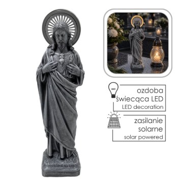 Chomik Фигура Иисуса Со Светящимся Светодиодным Нимбом 12,5 × 11 × 41,5 см, DED0033 - Home Club