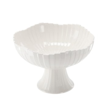 BackHome Living Кругла Фарфорова Фара 25,5 × 25,5 × 17 См З Хвилястим Краєм, CAI1023 - Home Club