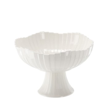 BackHome Living Кругла Фарфорова Фара 25,5 × 25,5 × 17 См З Хвилястим Краєм, CAI1023 - Home Club