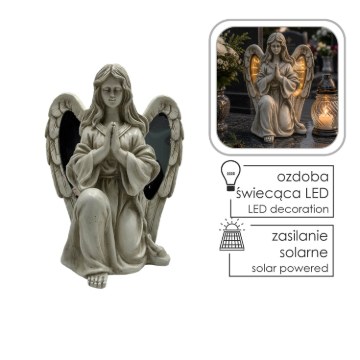 Chomik Фигура Коленопреклоненного Ангела Со Светящимися Крыльями (Светодиоды) 23,5 × 17,5 × 29,5 см, DED0040 - Home Club