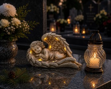 Chomik Фигурка Лежащего Ангела С Подсветкой Led, 21 × 10 × 13 См, DED0071 - Home Club