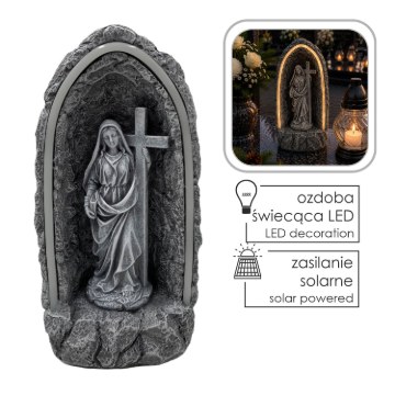 Chomik Фигура Марии С Крестом В Нише С Подсветкой Led, 15,5 × 13,5 × 30,5 см, DED9990 - Home Club