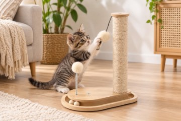 Chomik Когтеточка Для Кошки — Стойка 35 × 23 × 40 См, Бежевая, PET8665 - Home Club