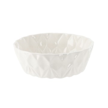 BackHome Living Кругла Фарфорова Салатниця 23 × 23 × 7,5 См З Хвилястим Краєм, CAI1016 - Home Club