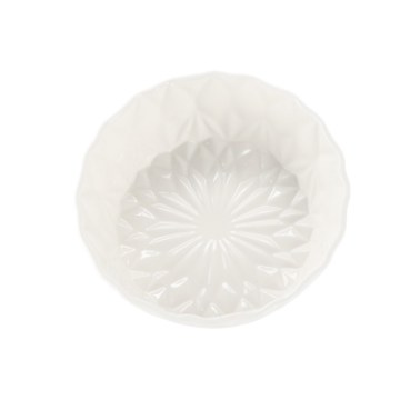 BackHome Living Кругла Фарфорова Салатниця 23 × 23 × 7,5 См З Хвилястим Краєм, CAI1016 - Home Club