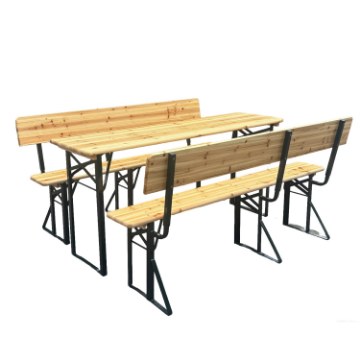 Chomik Столовий Набір — Стіл 170 × 46 × 76,5 См + 2 Лавки З Спинкою 170 × 23 × 46,5/80 См, MEB3836 - Home Club