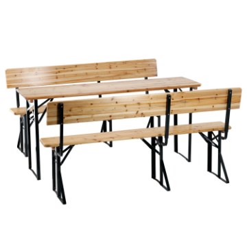 Chomik Столовий Набір — Стіл 170 × 46 × 76,5 См + 2 Лавки З Спинкою 170 × 23 × 46,5/80 См, MEB3836 - Home Club