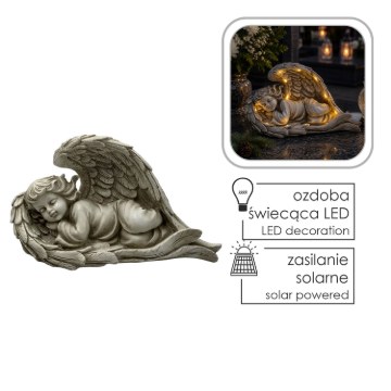 Chomik Фигурка Лежащего Ангела С Подсветкой Led, 30,5 × 14,5 × 17,5 см, DED0064 - Home Club